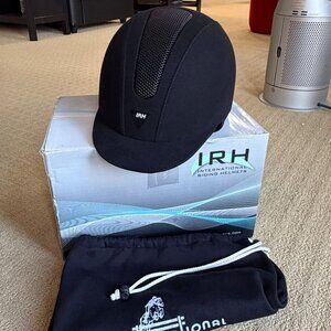 IRH International Riding Helmet ATH SSV Black Velvet Vented Size 7 Horseback